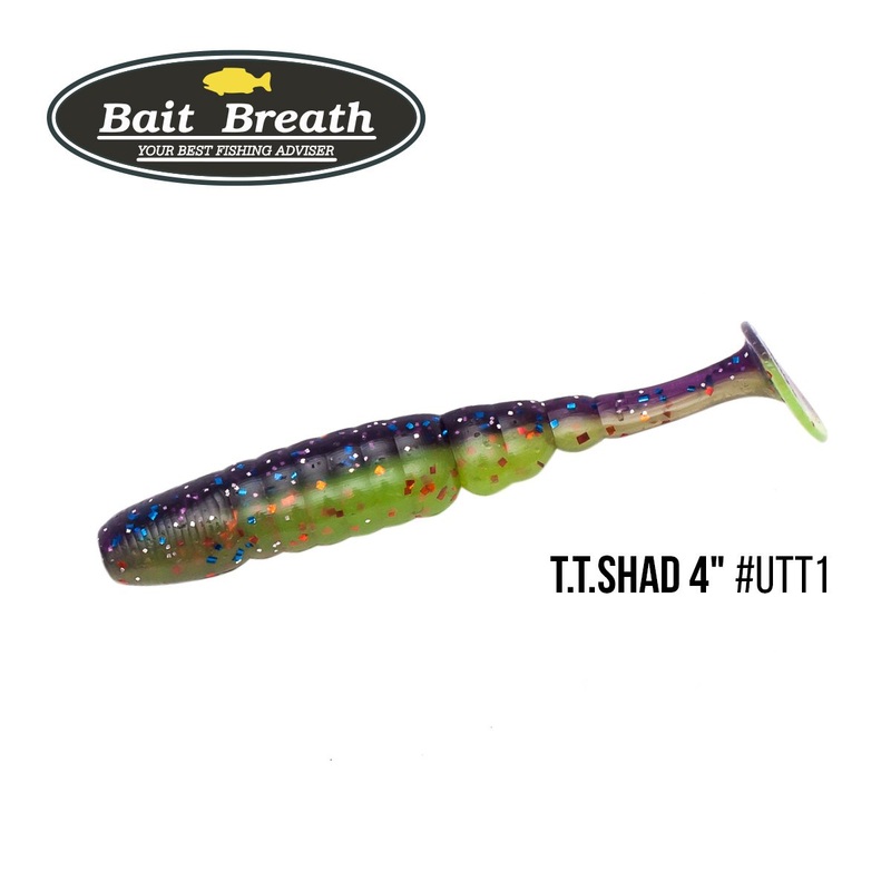 BAIT BREATH T.T Shad 4″ (10 cm) – 6pc 120 BYS Green Pumpkin/Seed