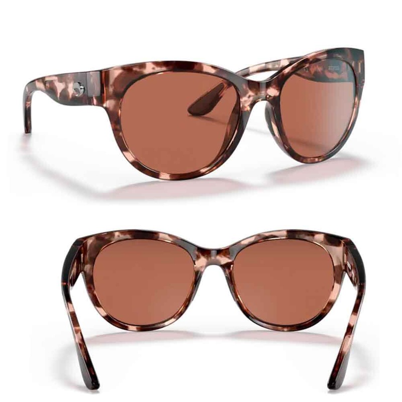 Costa Maya Shiny Coral Tortoise Frame Sunglasses 580P COPPER