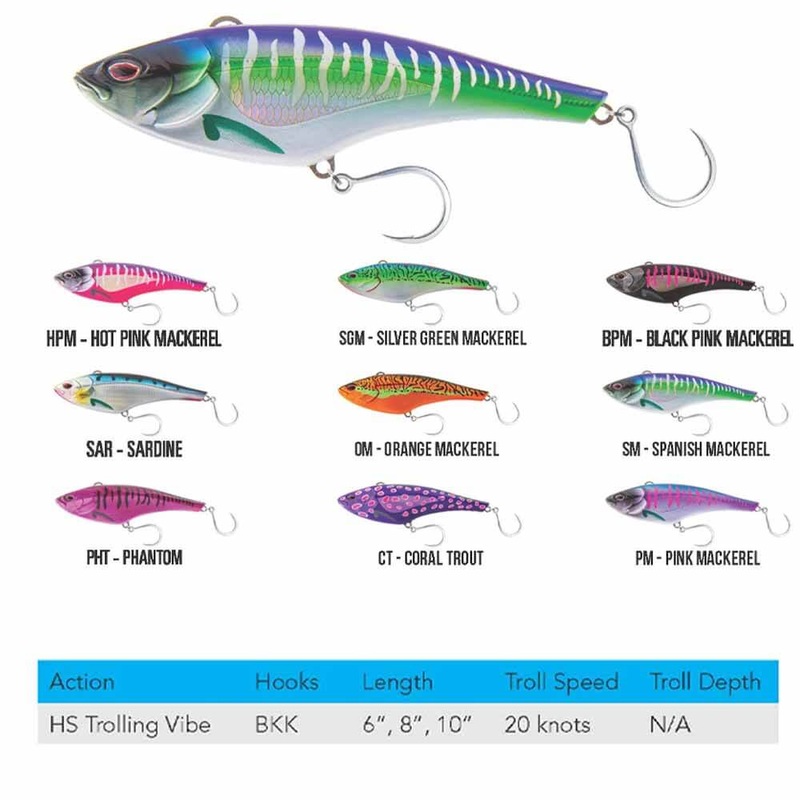 Nomad 6IN MadMacs 160 Sinking Lure BLACK PINK MACKEREL
