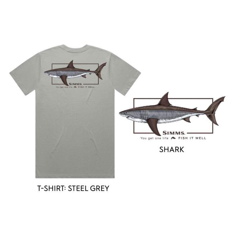 Simms Artist Tee Great White Fish it Well 2XL
