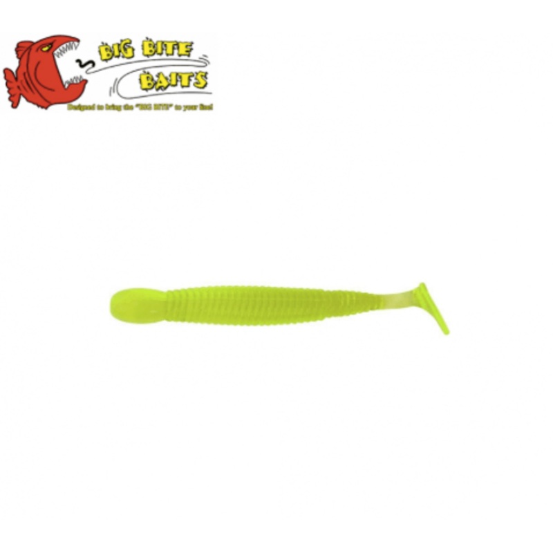 BIG BITE BAITS Paddle Tail Grub 1.75″ (45 mm) – 10 pc Chart Shine