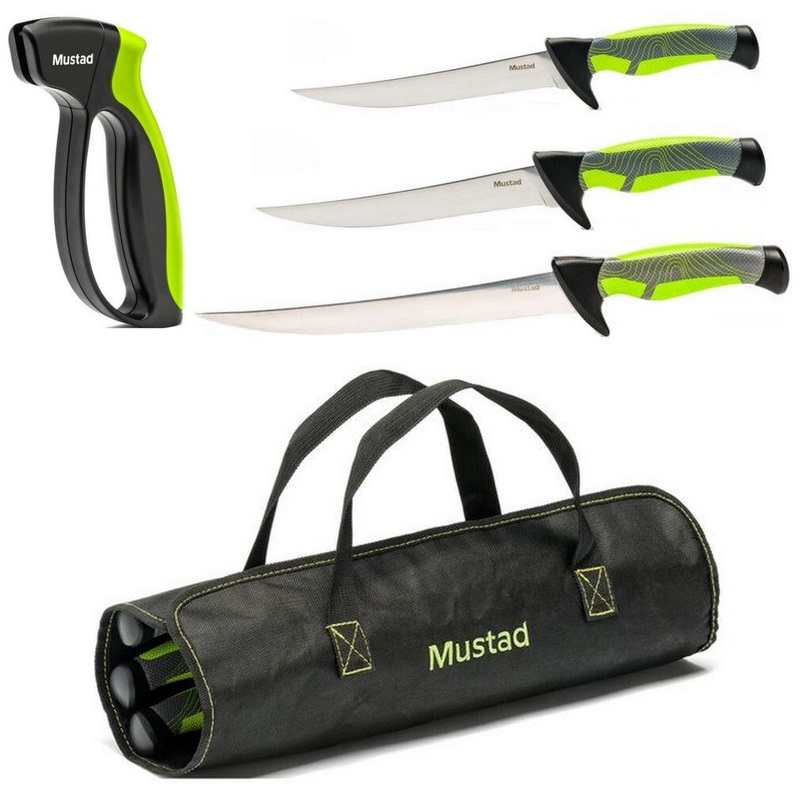 Mustad Green 3 Piece Knife Kit – Mirror Polish