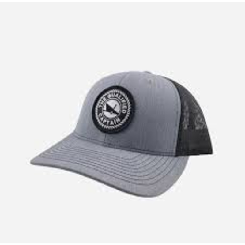 Qualified Captain Embroidered Patch Trucker Hat Heather Grey / Black