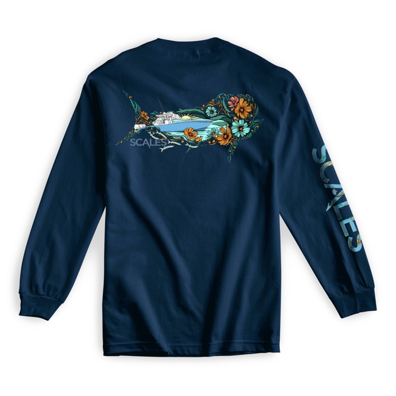 SCALES Dorodo Premium Long Sleeve Tee Navy Small