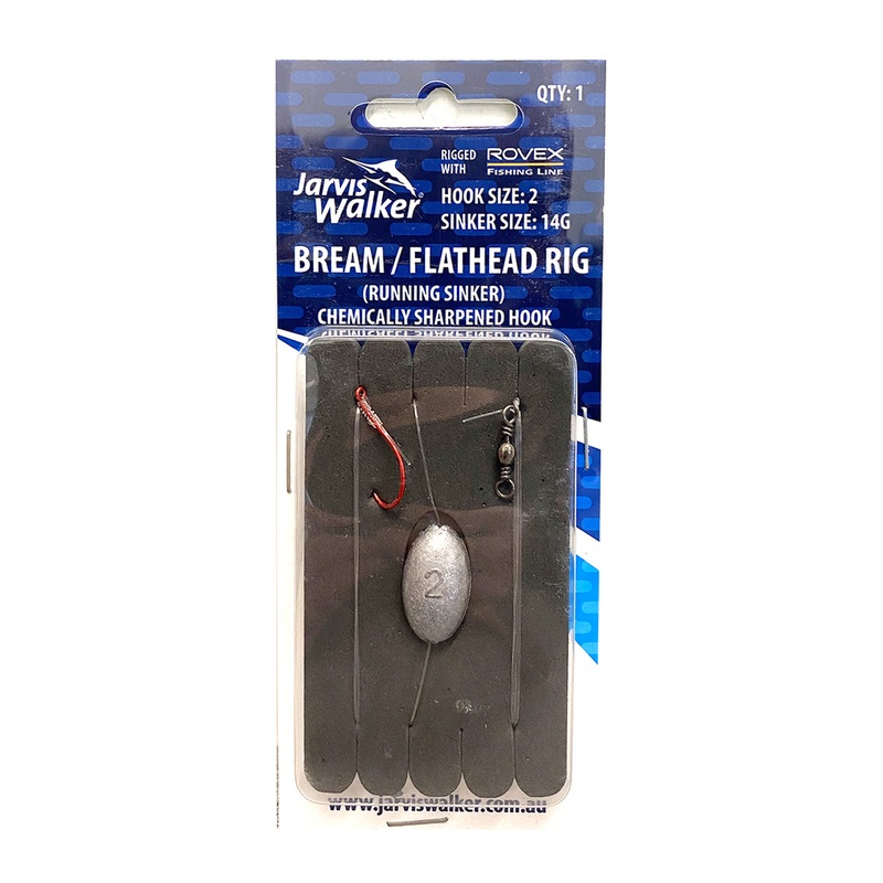 Jarvis Walker 38483 Pre Tied Bream Flathead Running Sinker Fishing Rig