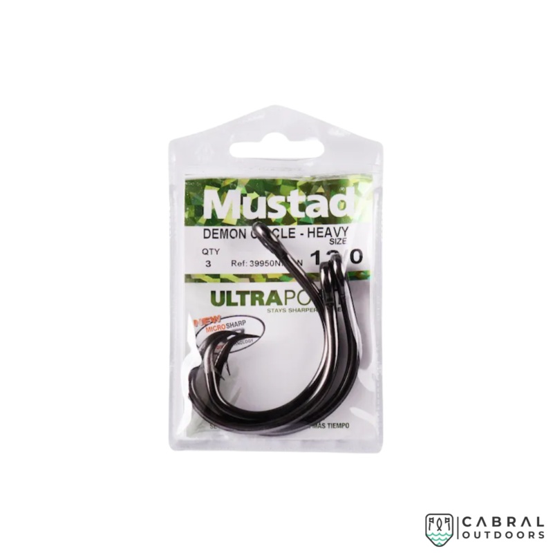 Mustad  39950NP Demon Circle Fishing Hook   -Black Nickel 10/0