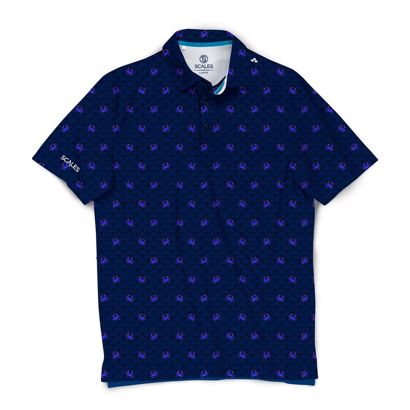 SCALES Crabby Short Sleeve Polo Navy Small