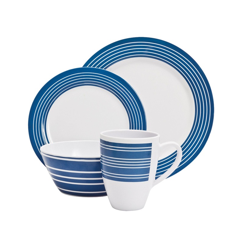 Campfire 16 Piece Melamine Dinner Set NAUTICAL