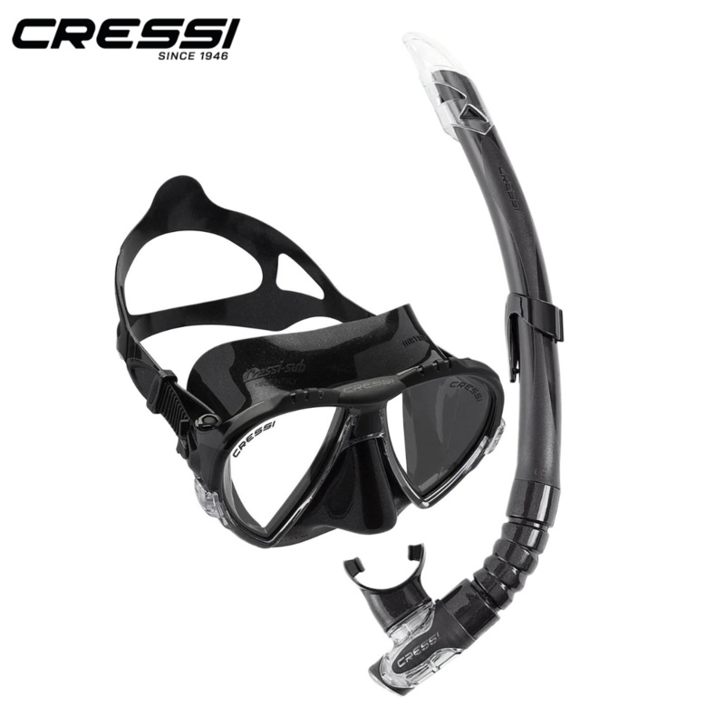 Cressi Ocean and Gamma Mask/Snorkel Set Black/Black