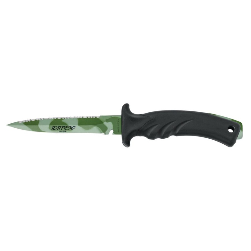 Cressi Torpedo 11 Knife Camo Grren Blade
