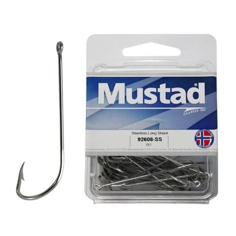 Mustad 92608 Stainless Long Shank Hooks 1 50PCS