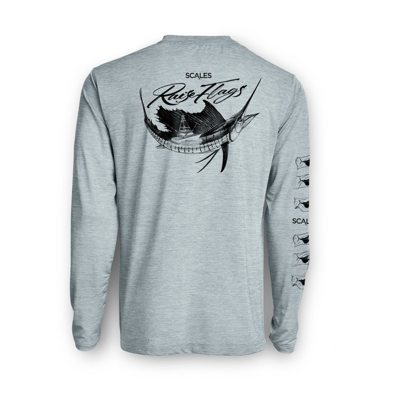 SCALES Popping Sails Active Performance Long Sleeve Grey Heather Small