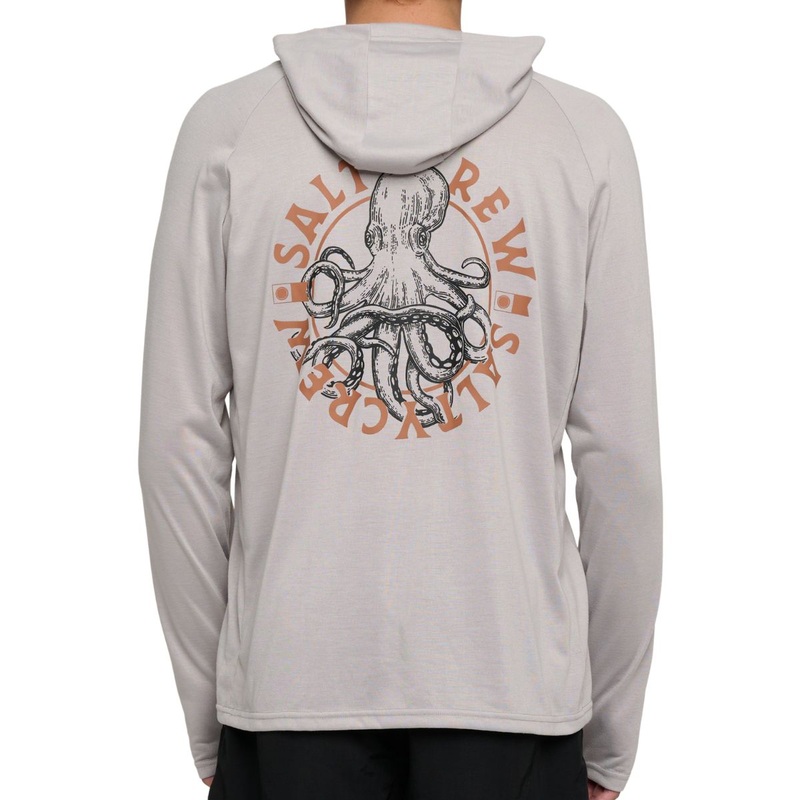 Salty Crew Tentacles Hood Sunshirt Stone Grey Small Stone Grey