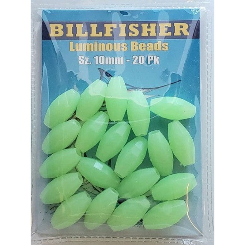 Billfisher 10mm Glow Beads Blue