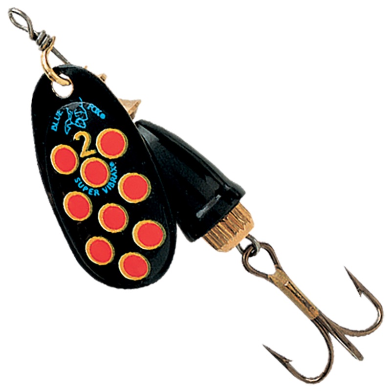 Blue Fox Vibrax Hot Pepper Trout Spinner Lure 2 Black Red
