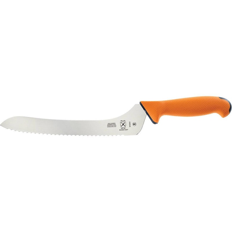 MERCER SPORT Orange Sport Handle Wavy Edge Offset Slicer 9″ Knife