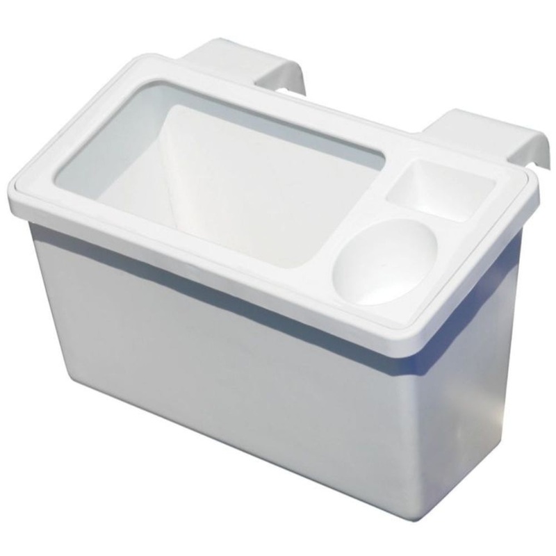 Oceansouth Tinnie Bait And Storage Bin With Drink Holder White