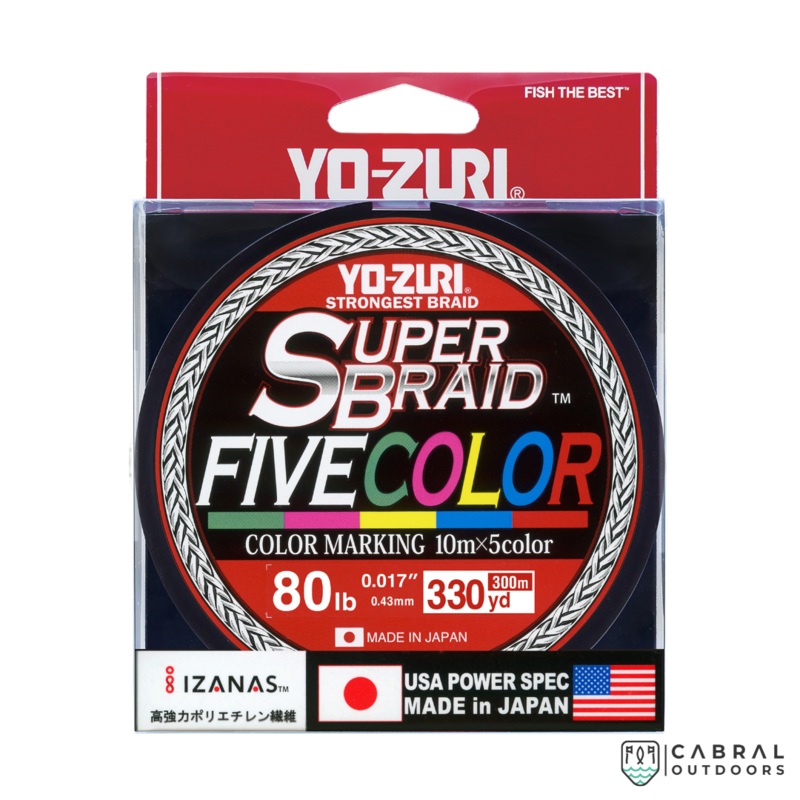 Yo-Zuri Super Braid Five Color Line | 300m |40lb-80lb 40lb