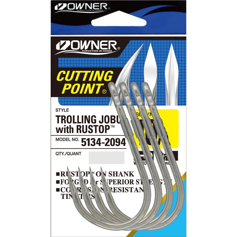 Owner Jobu Ultra Heavy Duty Trolling Hooks with Rust Stop 10/0