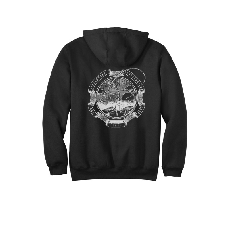 Fish Heads One Last Cast Carhartt Midweight Hooded Sweatshirt Black SM