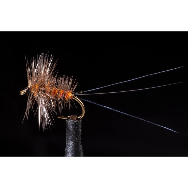 Palmered Spinner Orange Freshwater Fly #14