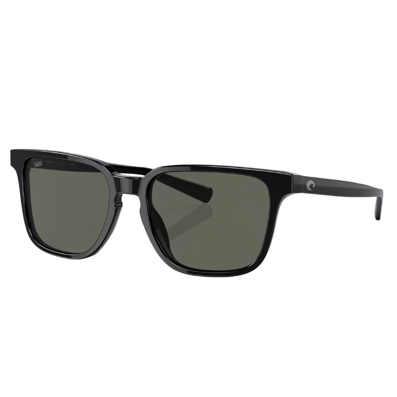 Costa Kailano Polarised Glass Sunglasses Gloss Black Frame / Dark Grey Lens
