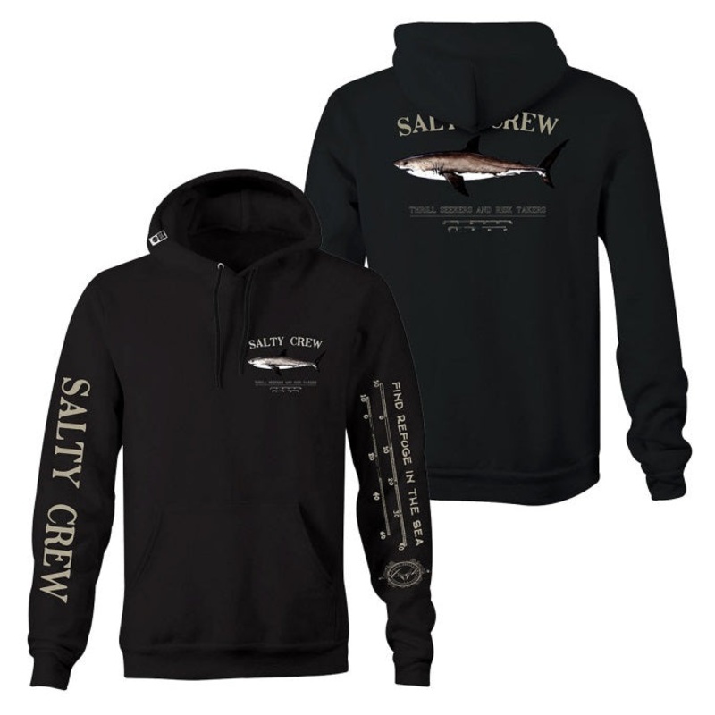 Salty Crew Bruce Hooded Fleece Hoodie – Black Large
