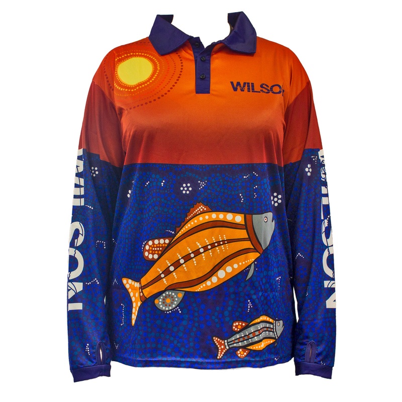Wilson Brad Hore Barra Adult Long Sleeve Fishing Jersey Shirt Large