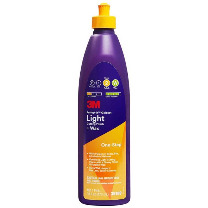 3m Perfect-it Gelcoat Light Cutting Polish + Wax Pint / 16 FL OZ