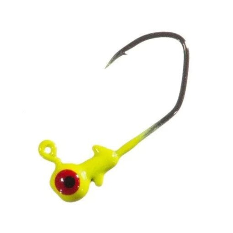 Arkie Painted Sickle Hook JigHeads Chartreuse 1/16oz
