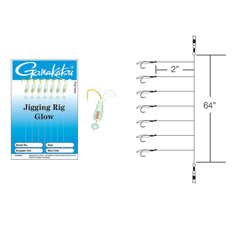 Gamakatsu Bait Rig with Glow Grubs #6 1pk
