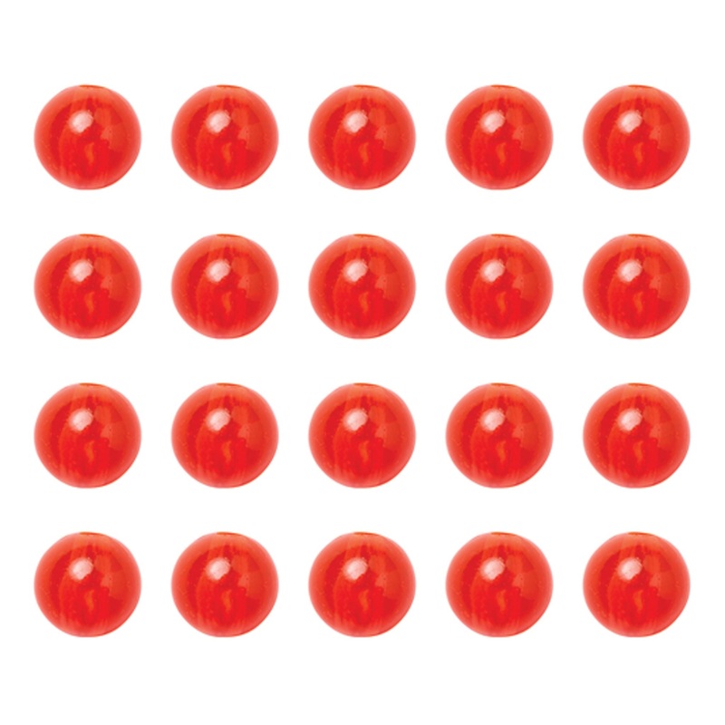 Red Plastic Beads 8Mm-20 Pieces