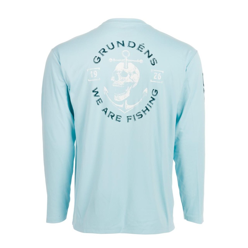 Grundens Tech Tee Anchor Down Print Long Sleeve SM