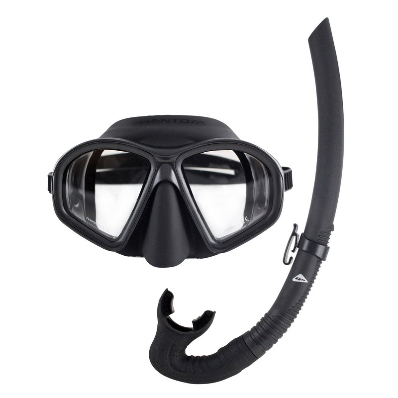 Ocean Hunter Phantom Mask and Snorkel Set adult BLACK