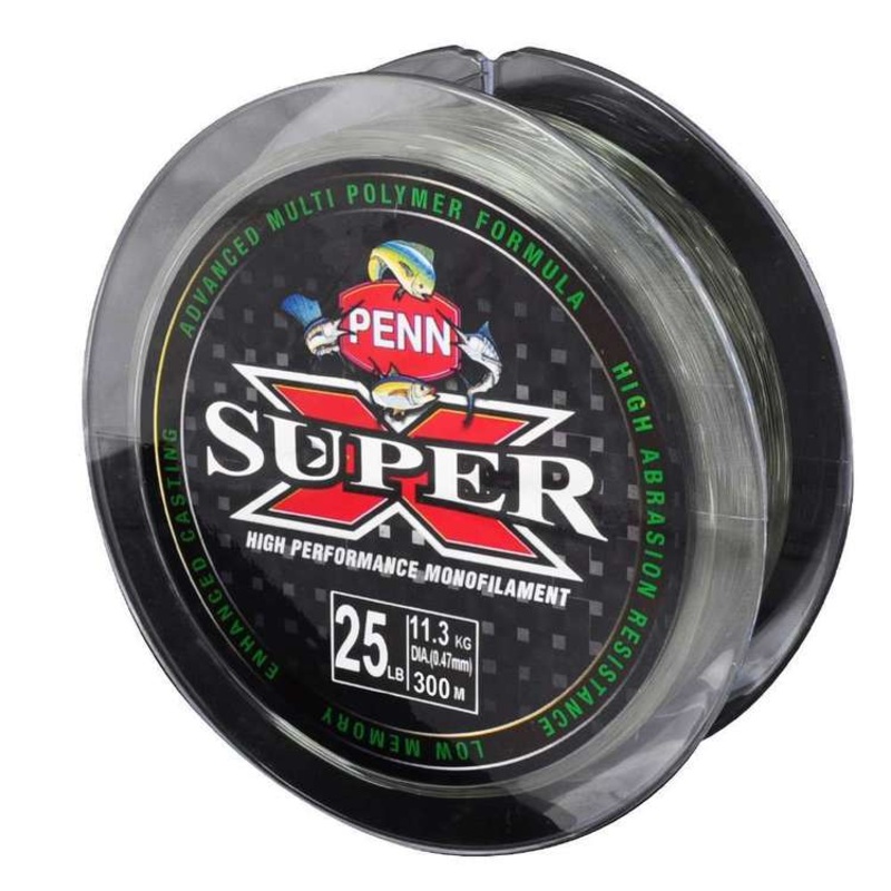 Penn Super X Mono Line Lo Vis Green 300m 12lb