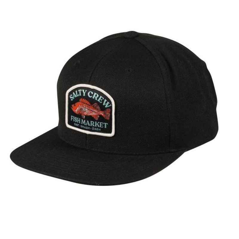 Salty Crew Red Rock Trucker Cap Hat Black