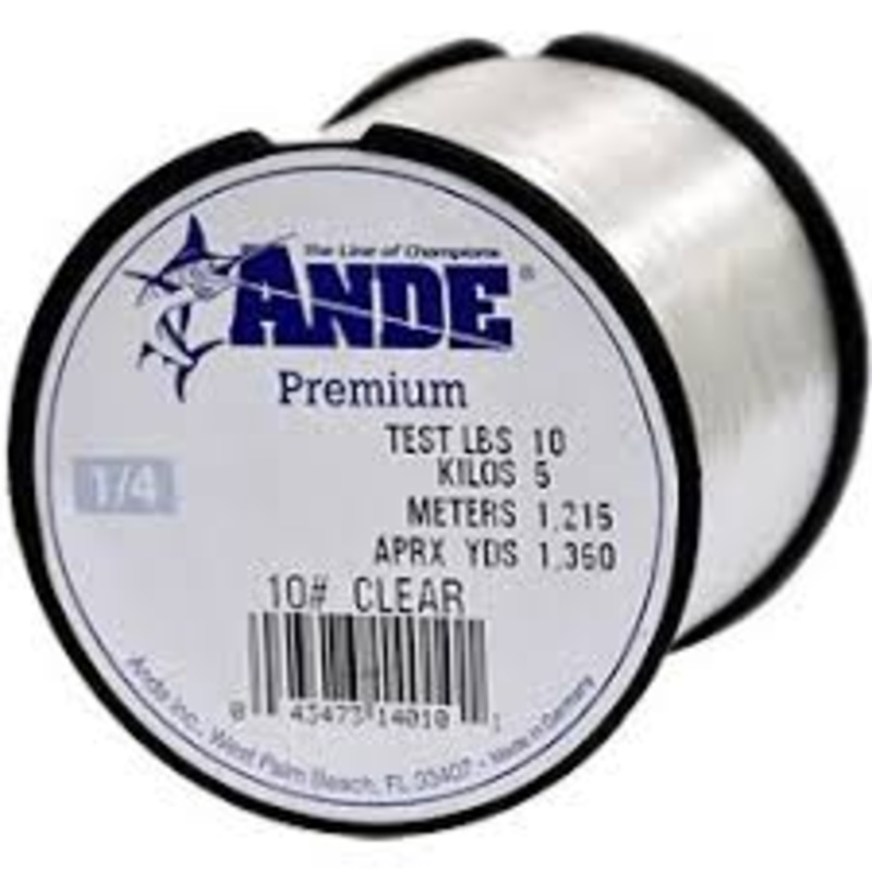 Ande Premium Monofilament 1/4LB Spool 6lb (1850yrds) Clear