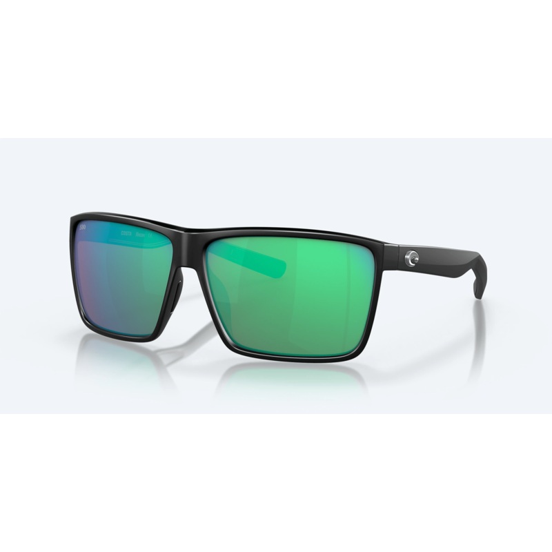 Costa Del Mar Rincon Polarized Sunglasses (580G – Glass Lenses) Shiny Black – Blue Mirror 580G