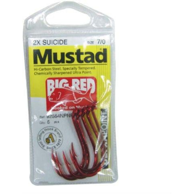 Mustad Big Red Suicide Hooks 5/0