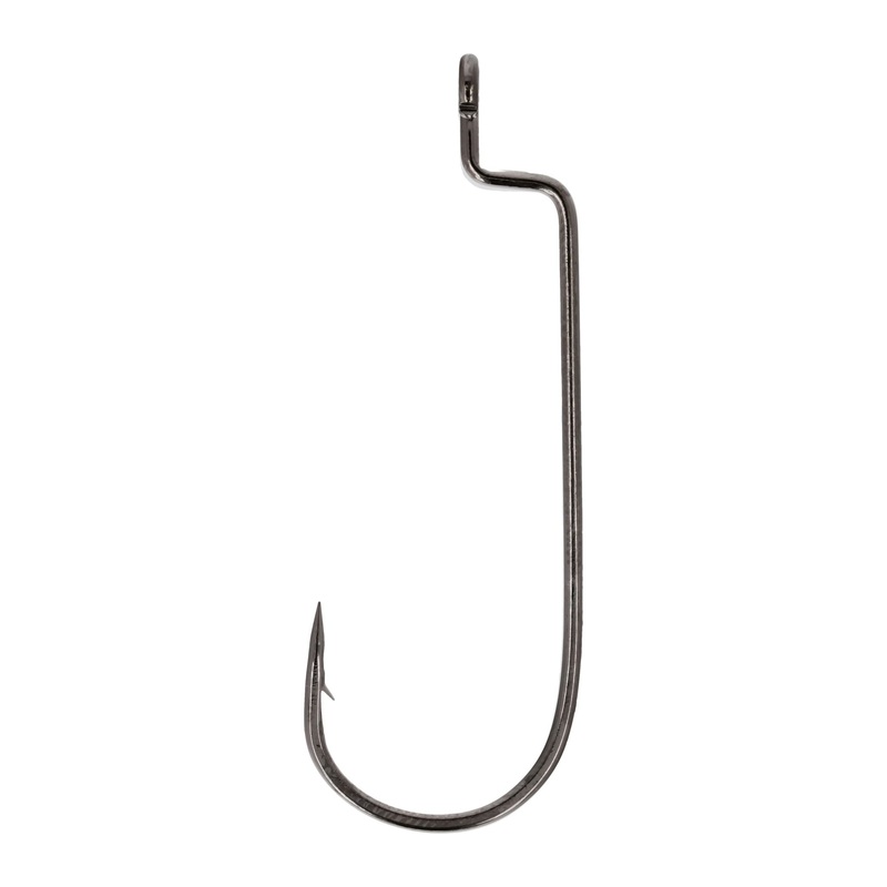 Round Bend Worm Hook Platinum Black 6 1/0