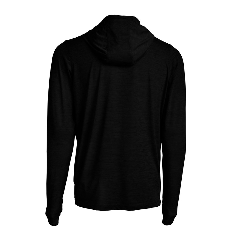 SCALES Men’s Iconic Hooded Long Sleeve Active Performance Black Heather Small