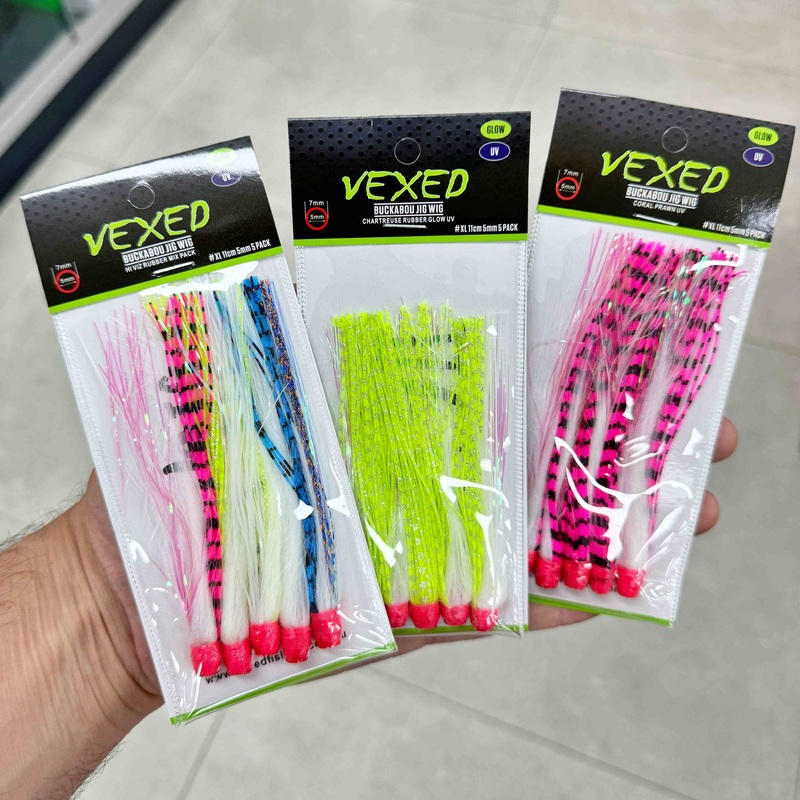 Vexed Buckabou Jig Wig 5-pack 10cm – 4mm Natural Rubber Mix