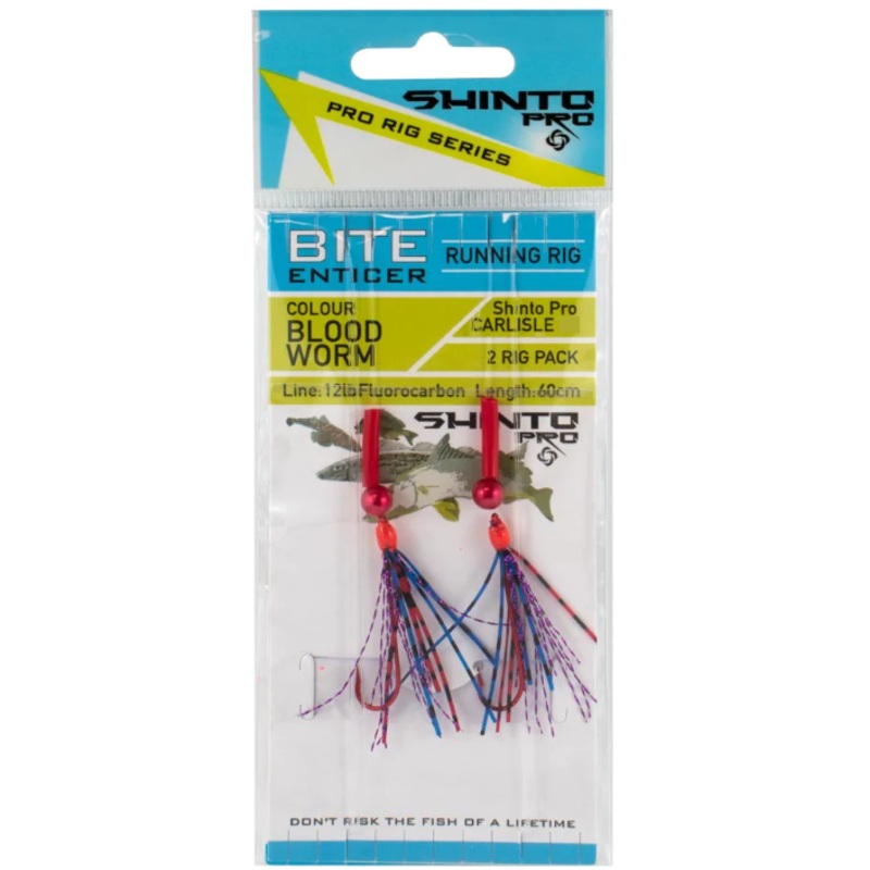 Shino Pro Bite Enticer Running Carlisle Rig Size 4 Carlisle Rig Bloodworm