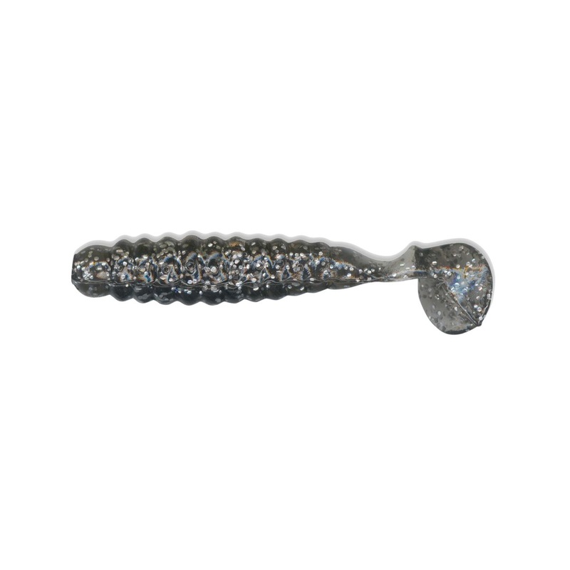 Slider Crappie Grub 1.5Inch Smoke Glitter