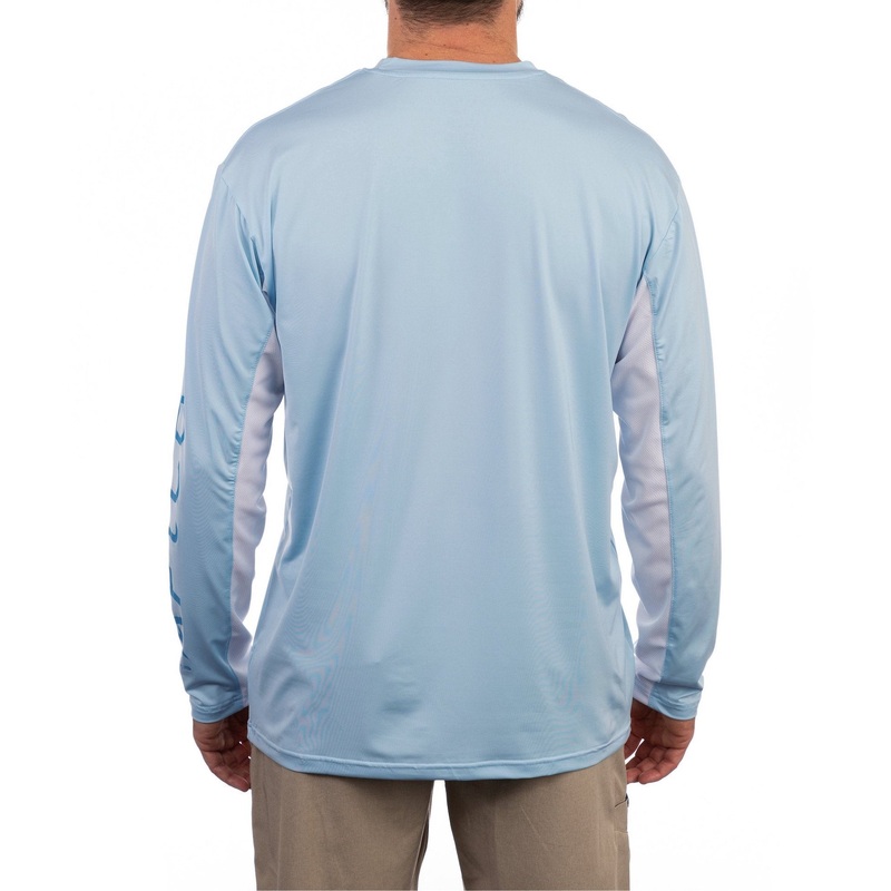AFTCO Cypher Performance Long Sleeve Shirt Sky Blue Small