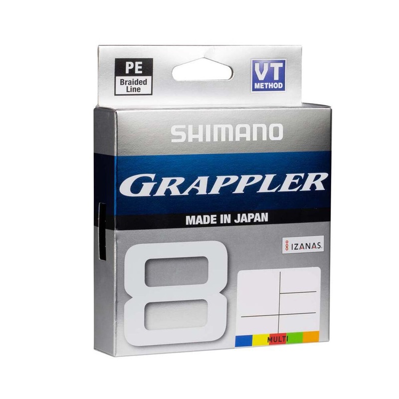 Shimano Grappler 8 PE Multi Coloured Braid 20lb – 300m Multi