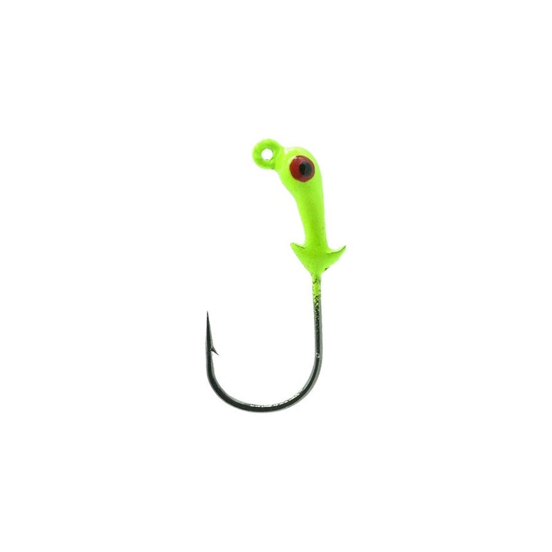 Mission Fishin 1/16oz Jig Heads Double Barbed 3pk Chartreuse