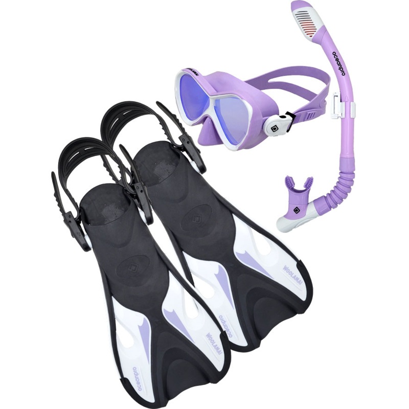 Ocean Pro Woolamai Junior Mask Snorkel Fin Set Large / X Large Lilac