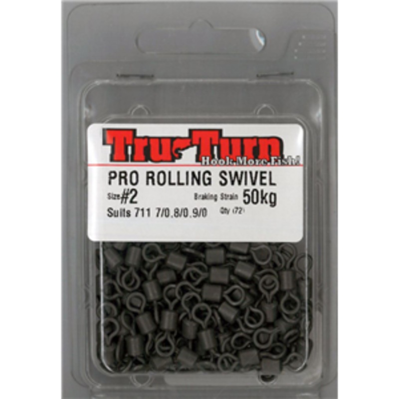 Tru-Turn Pro Rolling Swivels Size 2 7/0-9/0 Hook BLACK