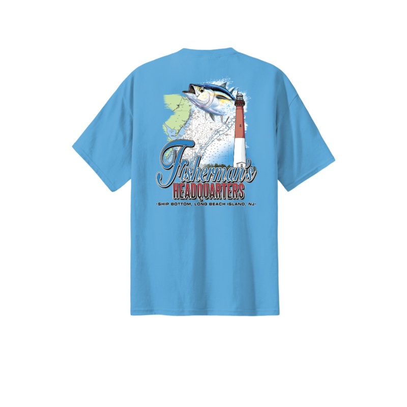 Fish Heads Bigeye Tuna Port & Company Husky T-Shirt Aquatic Blue 4X